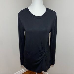 Athleta Black Long Sleeve Twist Top XS